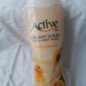 شامپو بدن و صورت کرمی با رایحه شیر و زردآلو 400گرم (جدید).اکتیو ا Active Creamy Scrub Face And Body Wash Milk